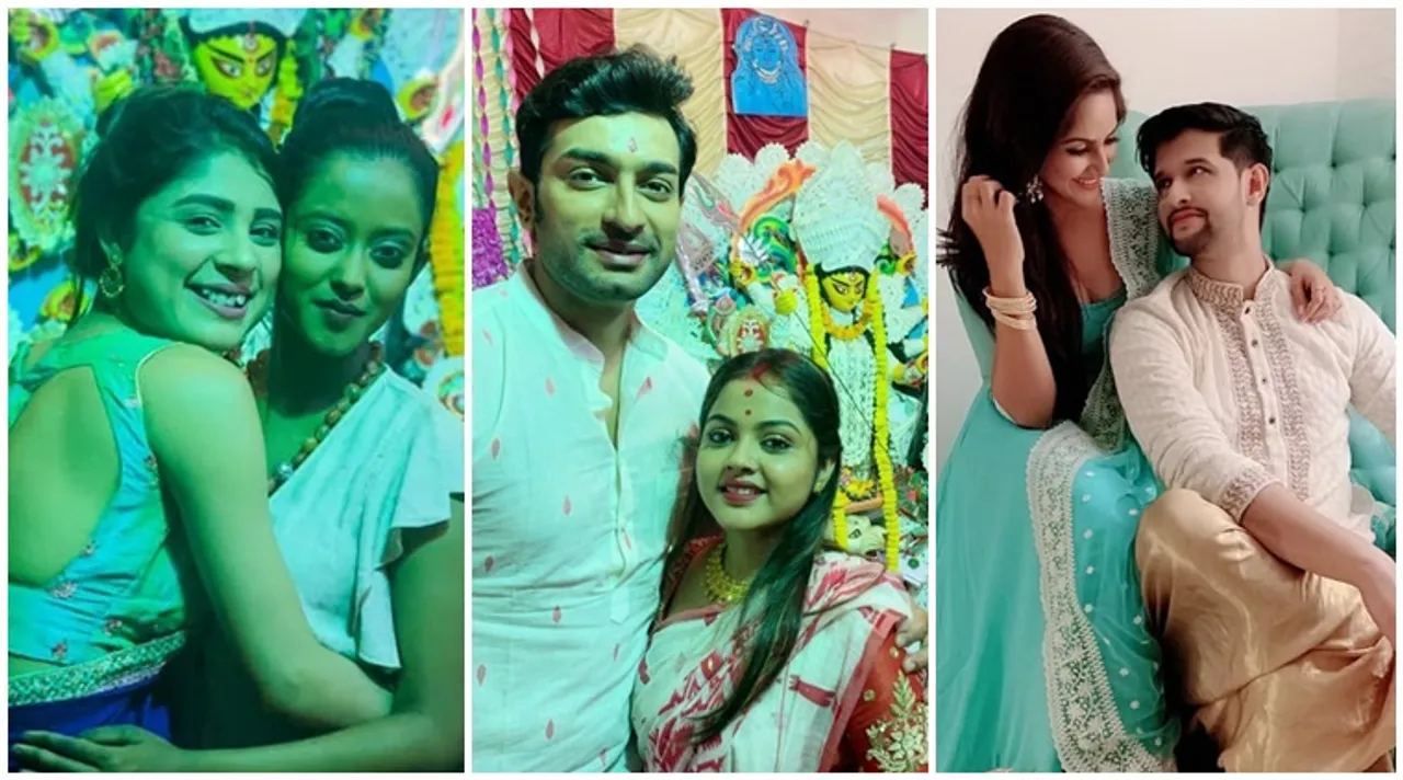 Jeetu Kamal Shruti Das Trina Saha Bengali television actors Durga Puja 2019 moments