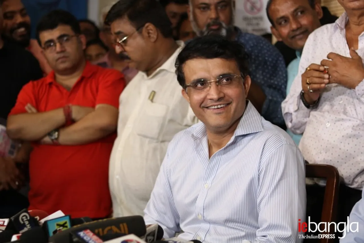 সাংবাদিক বৈঠকে সৌরভ।(ছবি- শশী ঘোষ)
