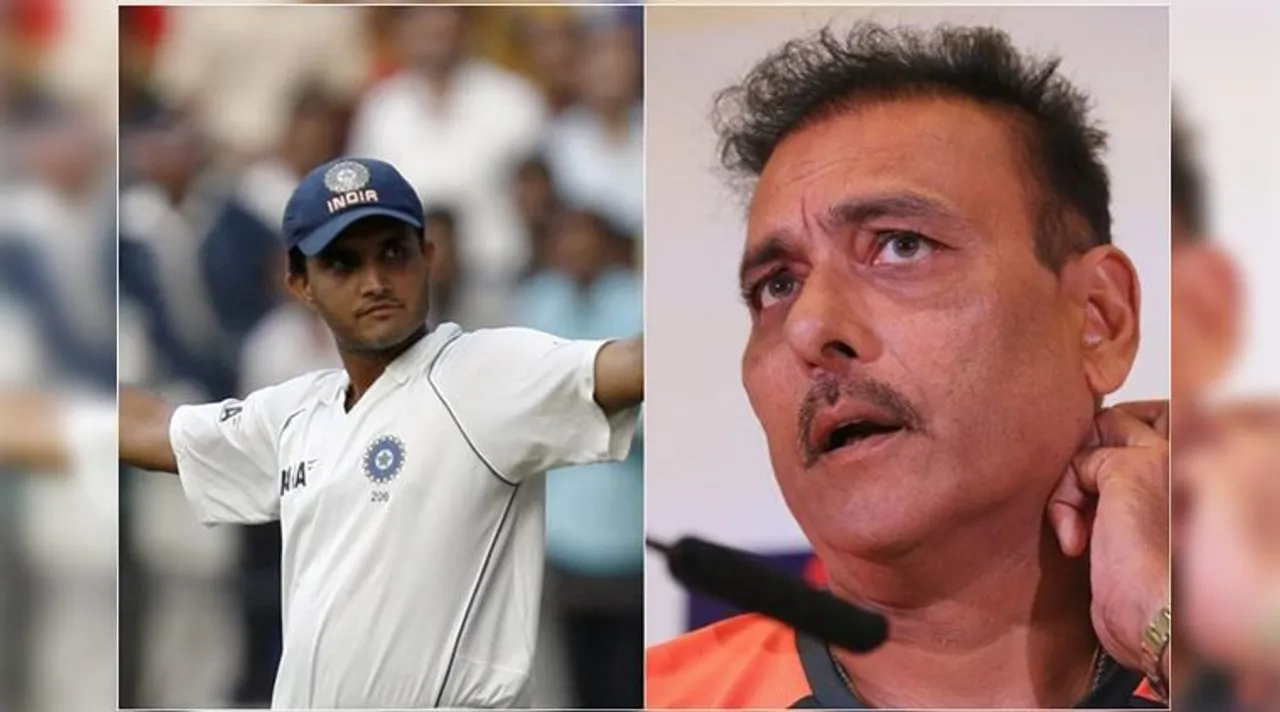 Sourav Ganguly with Ravi Shastri