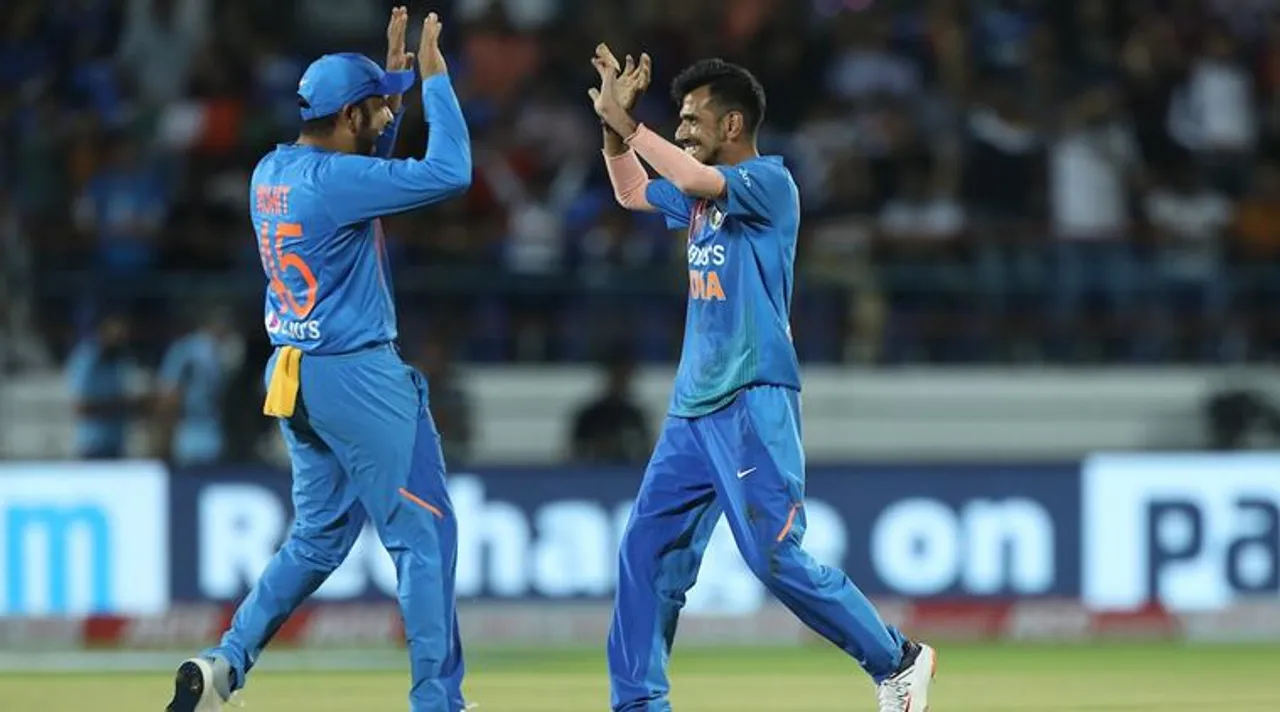 Yuzvendra Chahal with Rohit Sharma