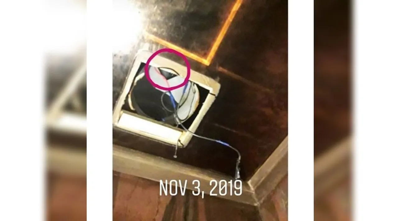 hidden camera in cafe toilet