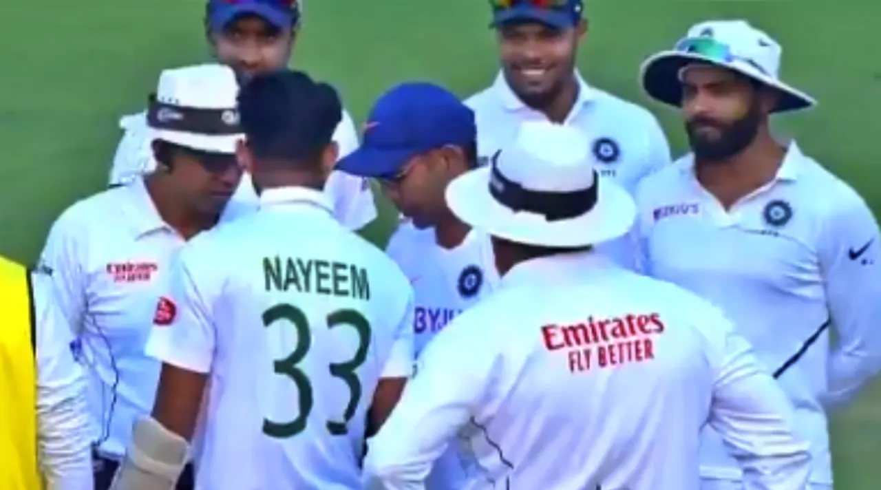 india physio attends to Bangladesh batsman hit on helmet