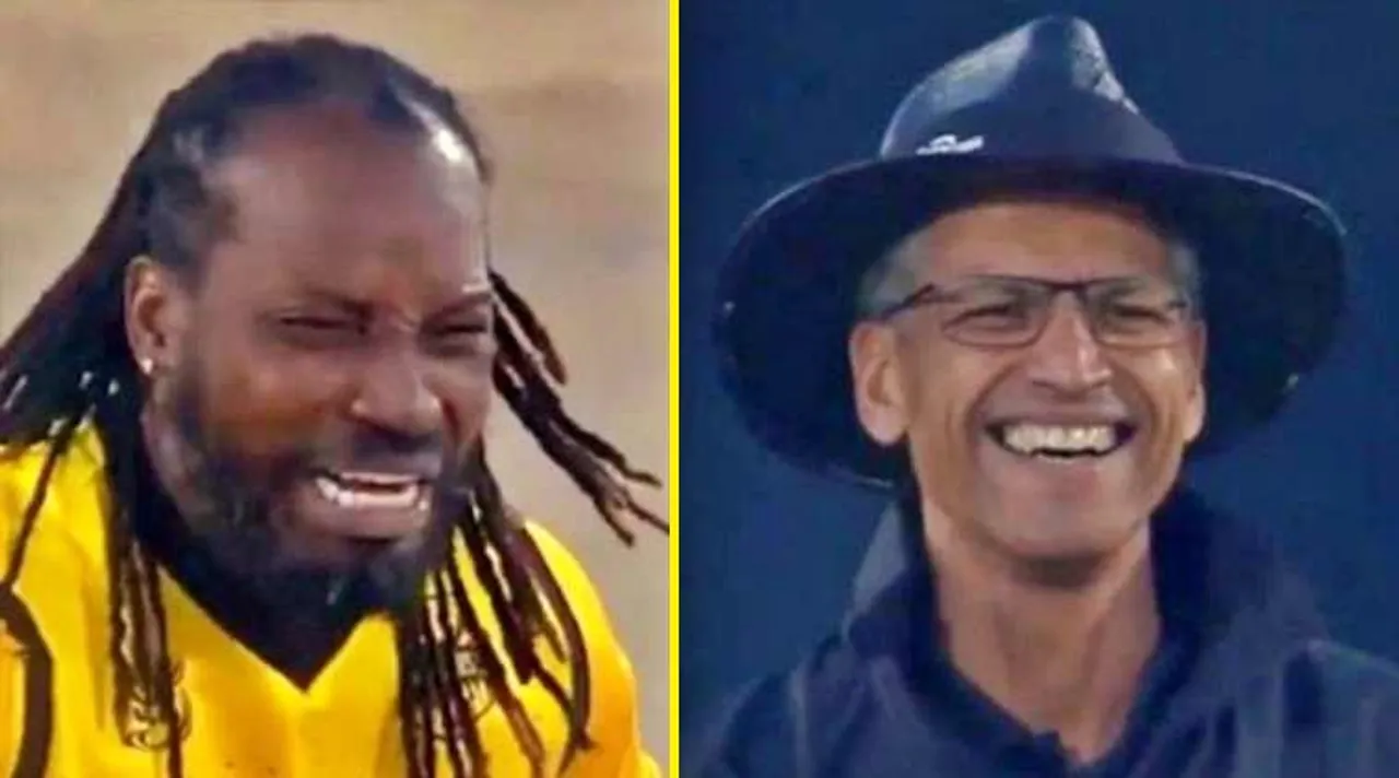 Chris Gayle appeals funnily with crying face,