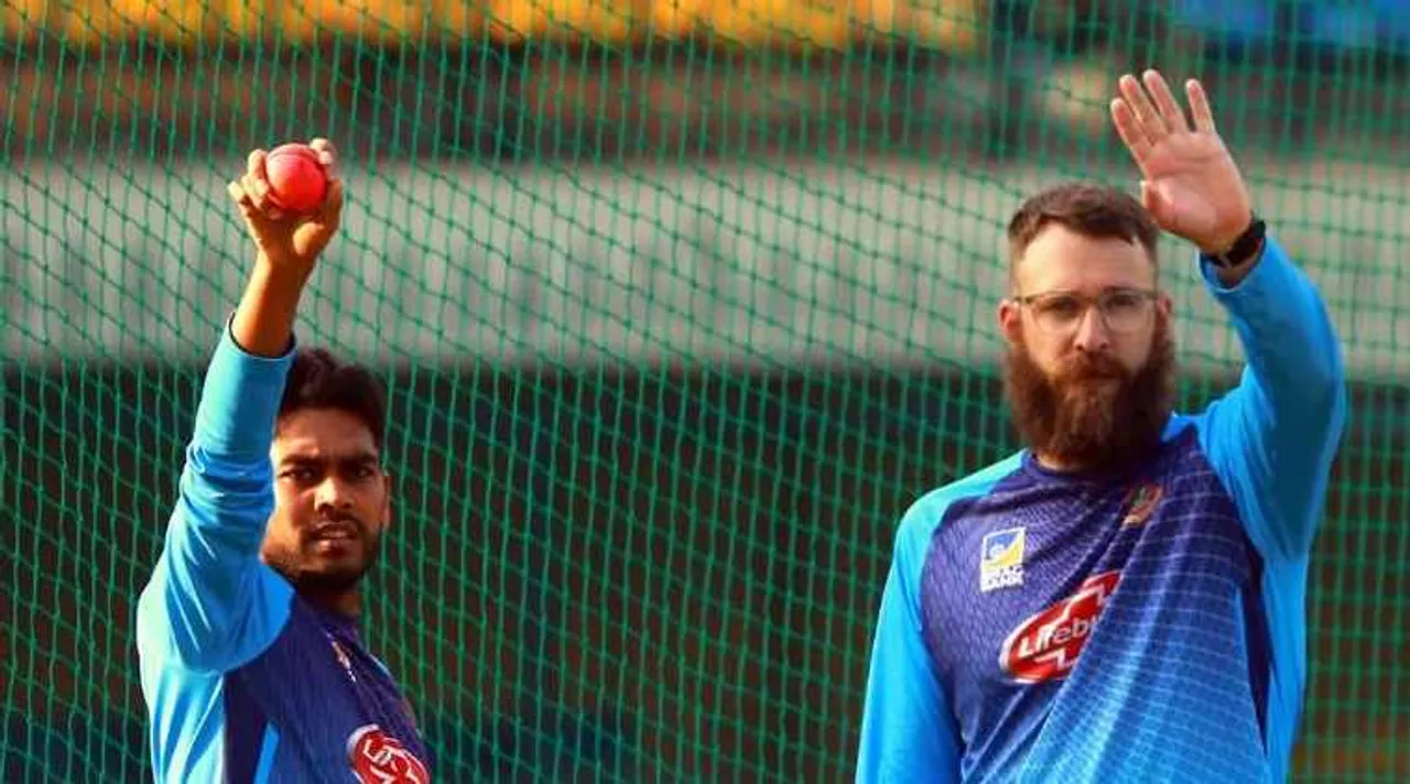 Bangladesh pacers are practicing by dipping ball in water