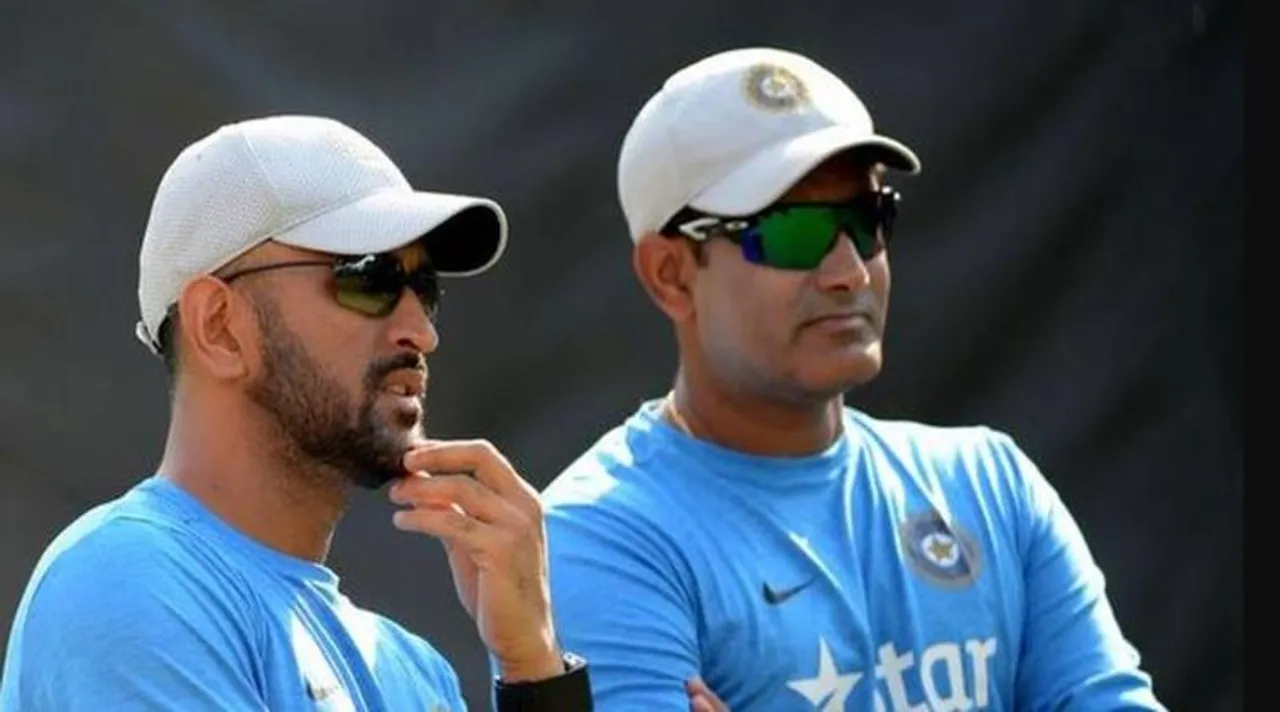 MS Dhoni and Anil Kumble