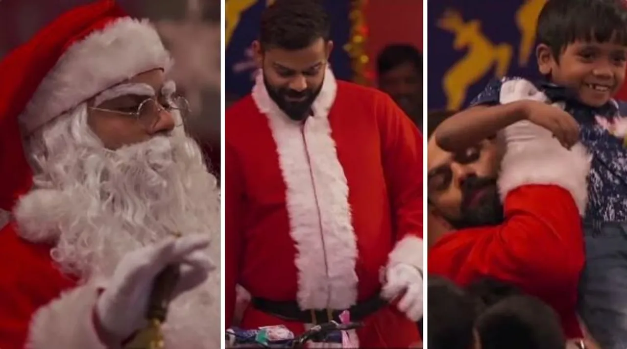 Virat Kohli becomes Santa for kids at Kolkata shelter home