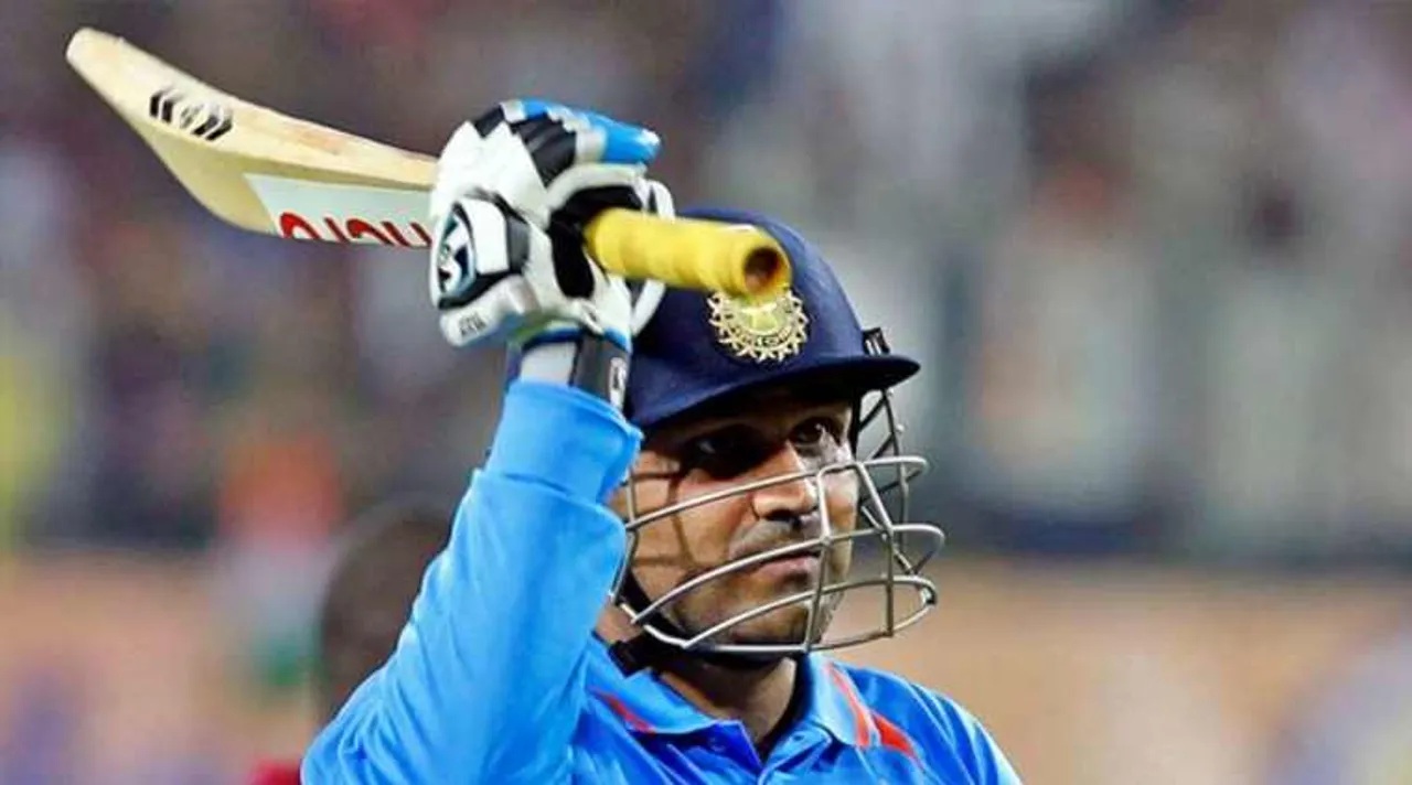 Virender Sehwag became 2nd batsman after Sachin Tendulkar to slam double ton in ODIs