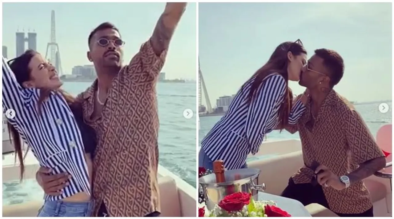 Hardik Pandya with Natasha Stankovic
