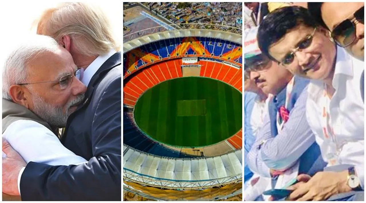 Modi Trump and Sourav and Motera