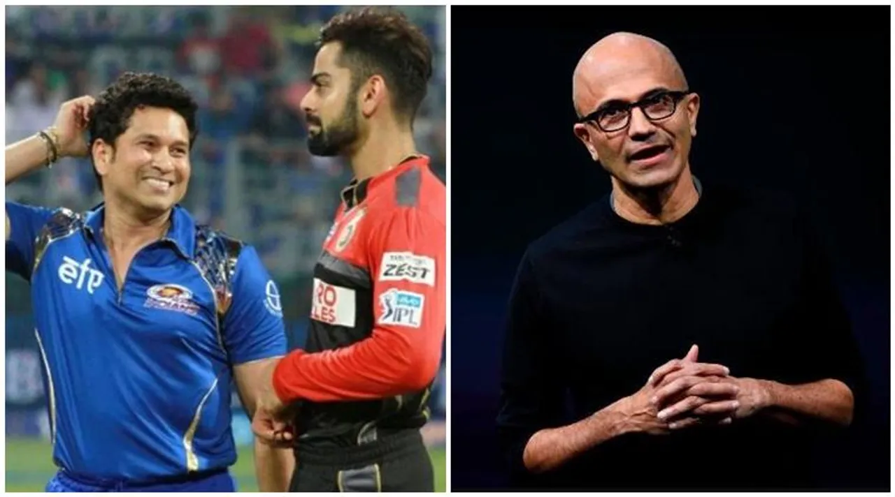 satya nadella sachin tendulkar and virat kohli