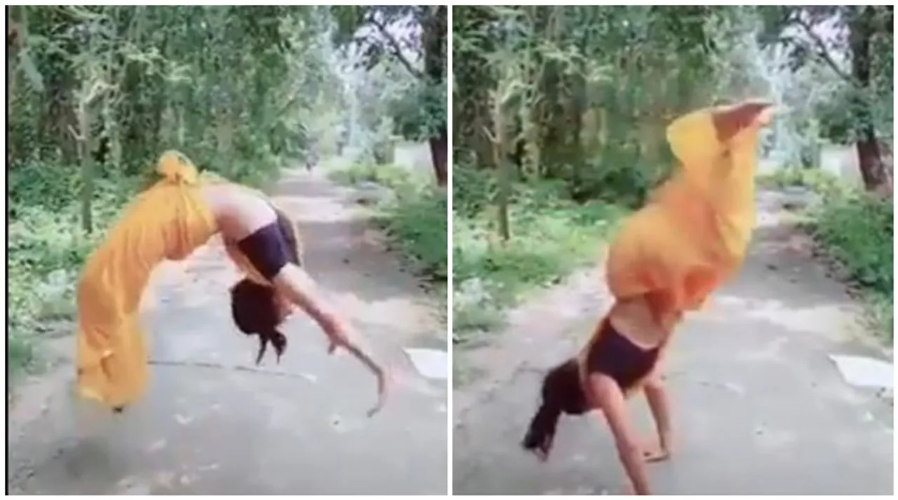 দিনের সেরা ভাইরাল খবর: শাড়ি পরে ব্যাকফ্লিপ, টাইমলাইনে কলকাতার খুদে