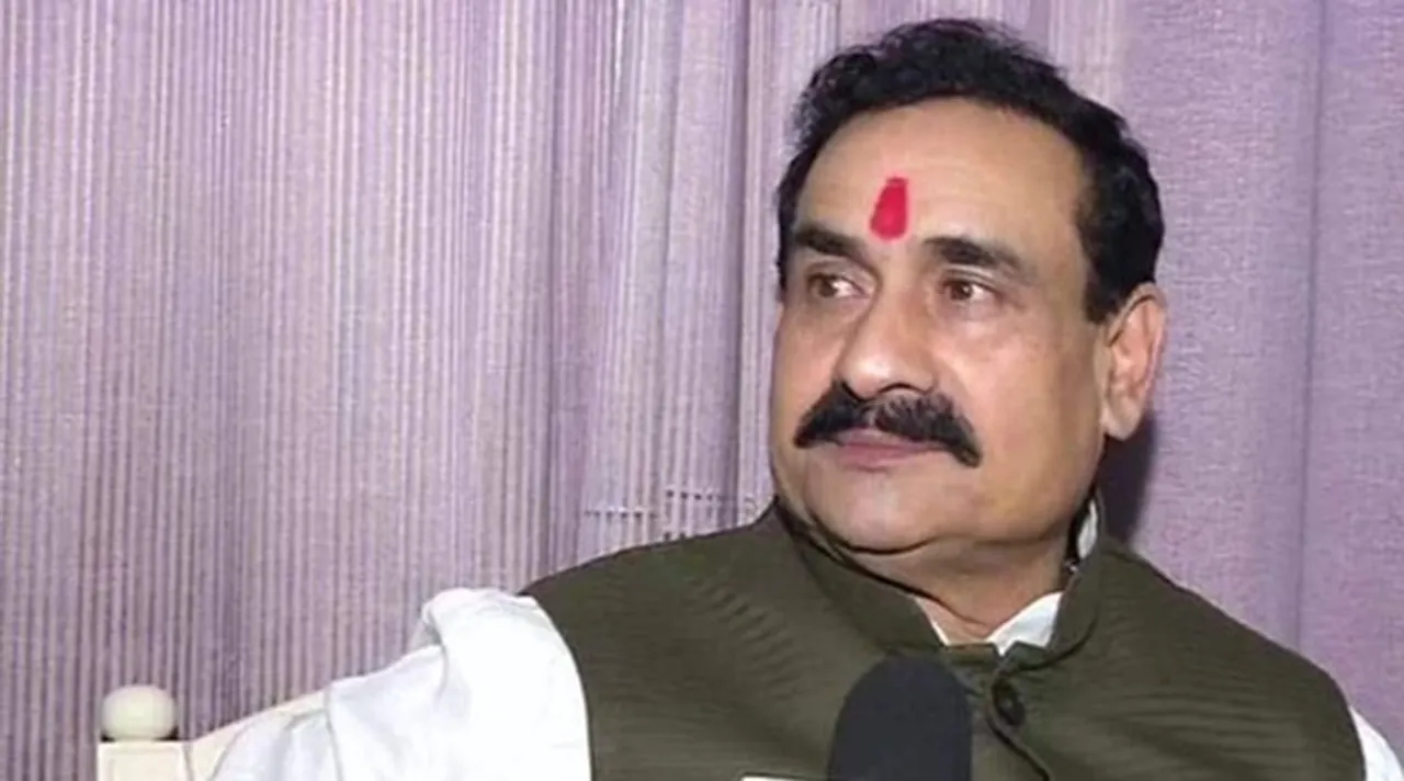 mp minister mask, নরোত্তম মিশ্র