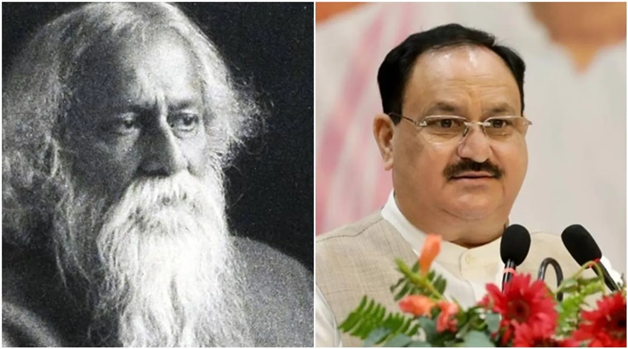 বিজেপি রবীন্দ্রনাথ টুইটার নাড্ডা, bjp tweet on rabindranath tagore
