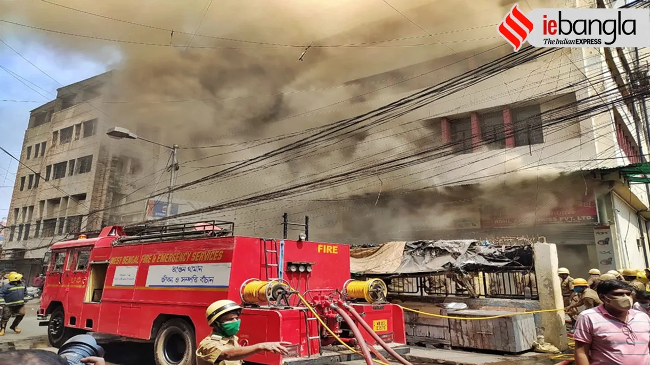 kolkata fire, lenin sarani, fire