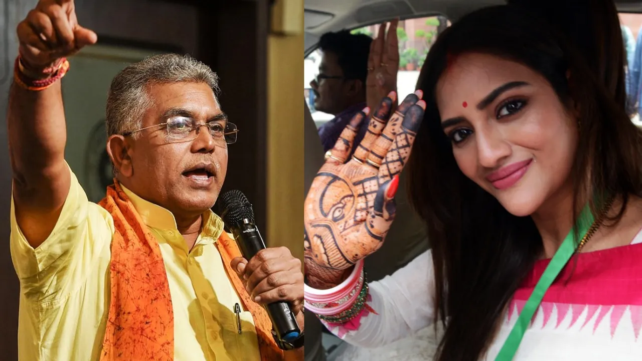 Dilip ghosh, Nusrat jahan, nikhil jain, TMC, BJP