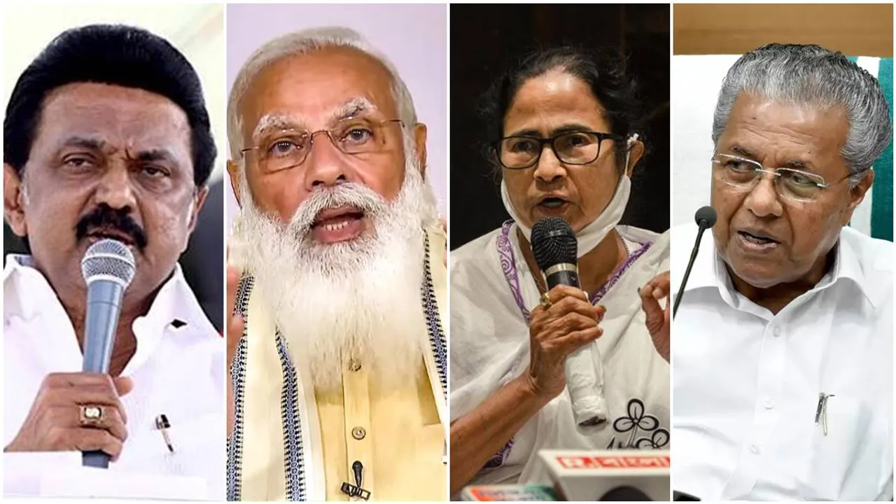 PM Narendra Modi, Mamata Banerjee, Pinarayi Vijayan, MK Stalin