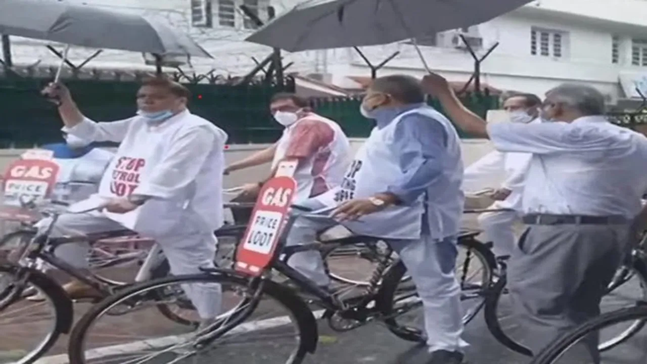 TMC mps Parliament on bicycles