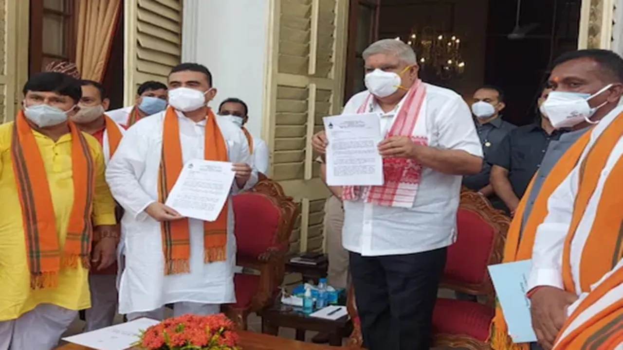 Suvendu adhikari led delegation of bjp mlas will meet governor jagdeep dhankhar today
