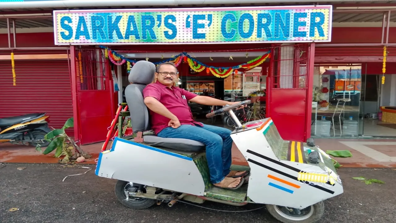 battery powered car made by scrap biswajit sarkar durgapur