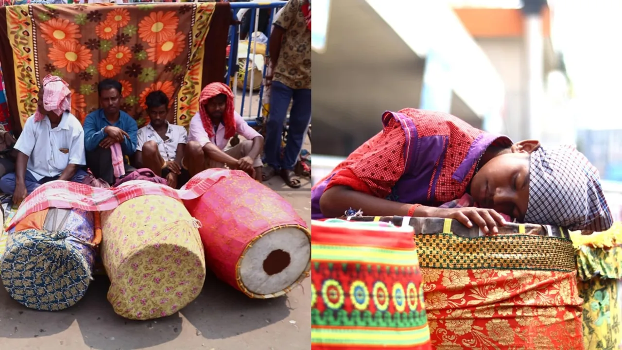 many dhakis are going back to their homes in durga sashti due to lack of work