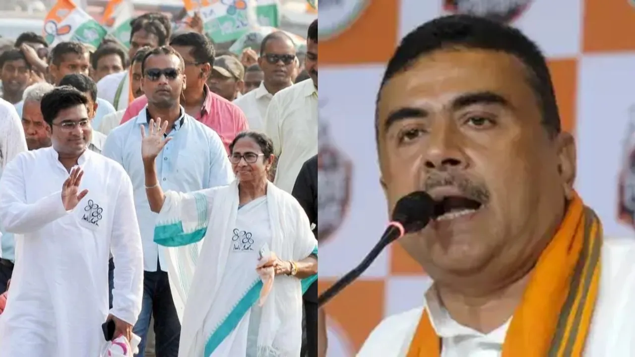suvendu adhikaris new slagan to attack abhishek and mamata banerjee