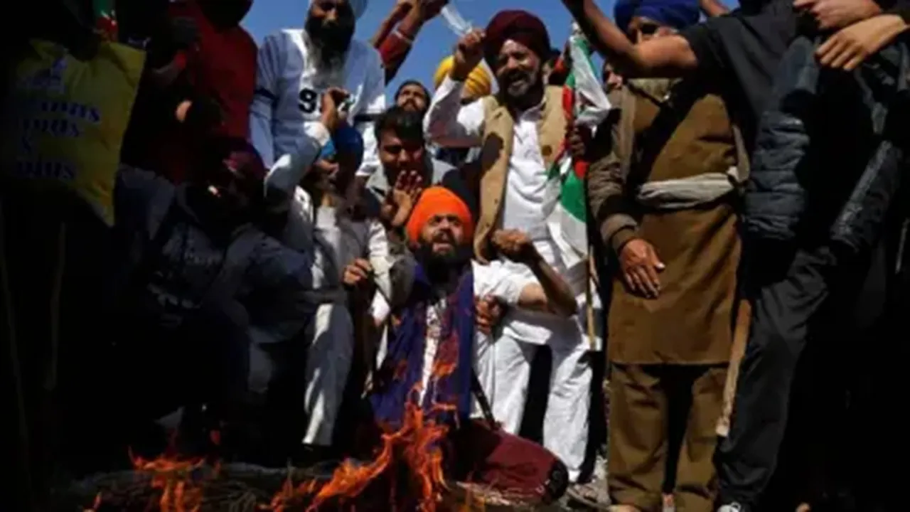 singhu protest site man tied to barricade arm chopped off and lynched Nihang Sikhs