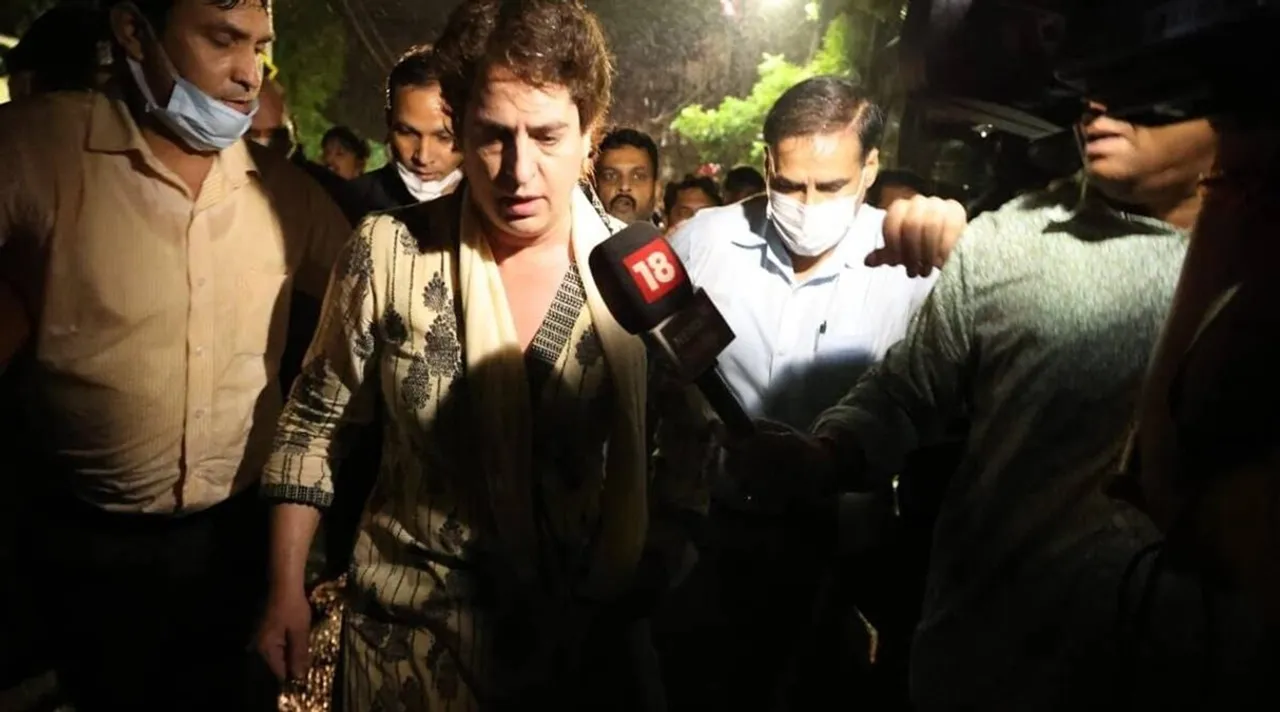 Congress Leader Priyanka Gandhi detained on way to meet kin of those killed during stir