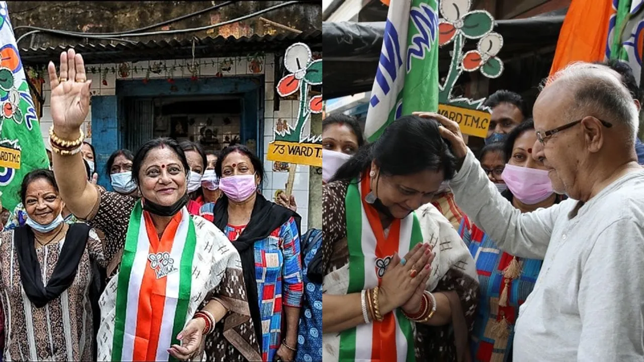 kmc poll 2021 73 no ward tmc candidate kajari banerjee campaign