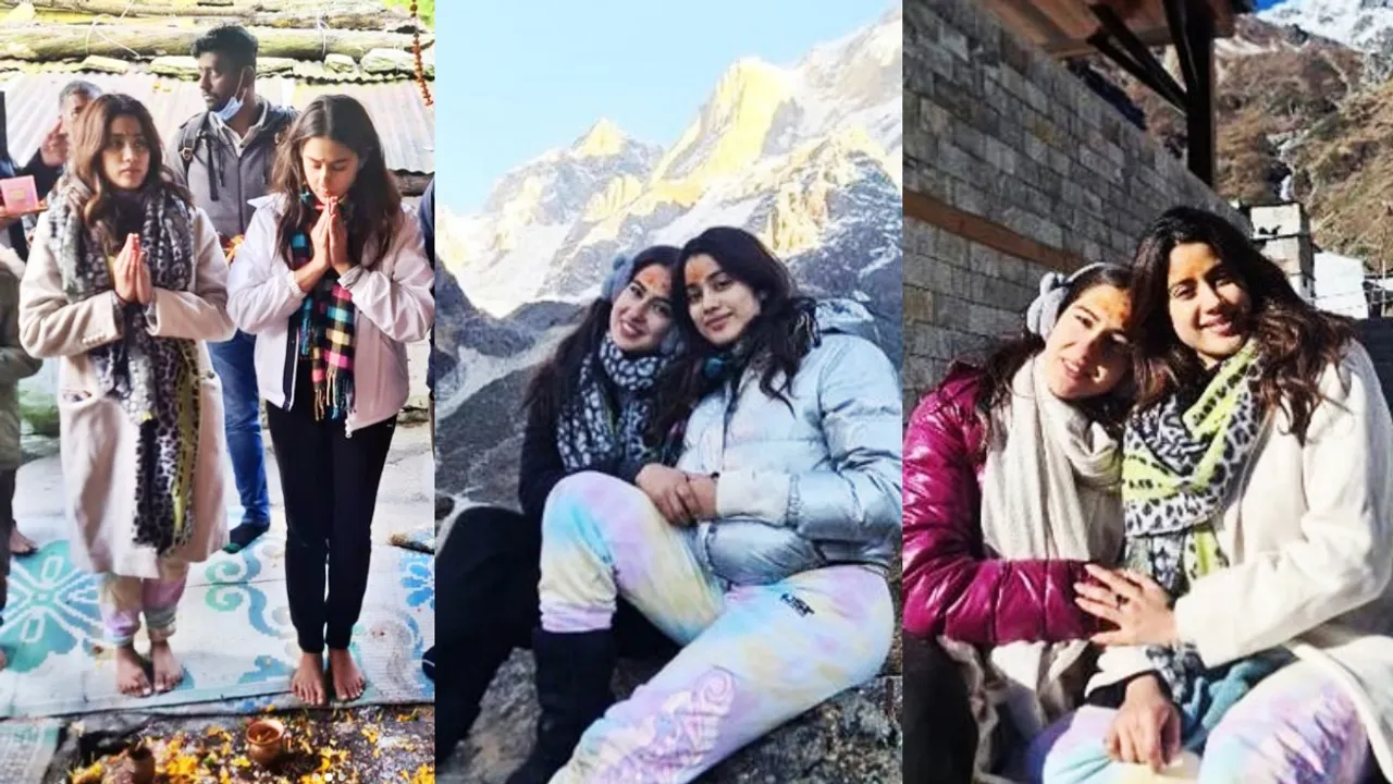Janhvi Kapoor, Sara Ali Khan, Janhvi Kapoor and Sara Ali Khan visit Kedarnath temple, bollywood, সারা আলি খান, জাহ্নবী কাপুর, কেদারনাথ ভ্রমণ সারা-জাহ্নবীর, Bengali news today