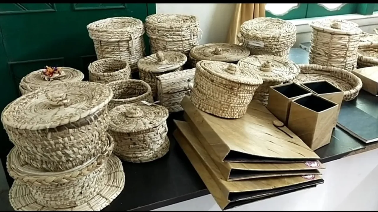 The destitute women of Bandel are being financially supported by making various things made of water hyacinth