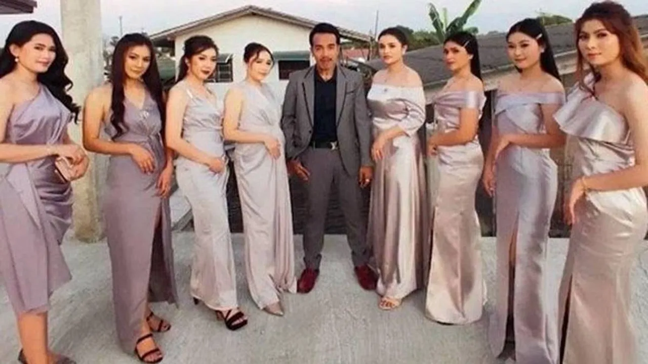 Thailand Man lives a happy life with eight wives is well-liked