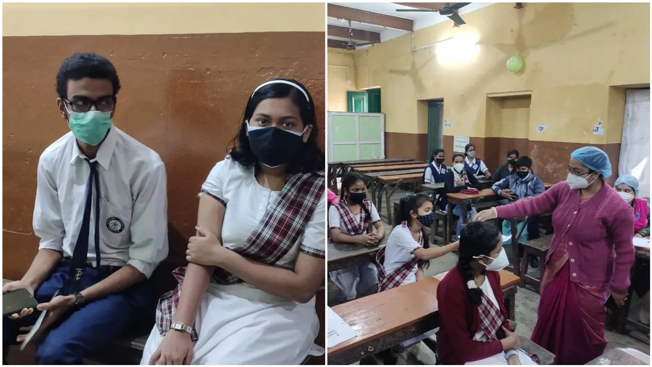 15 to 18 years teenagers are geting Covid vaccination in west bengal