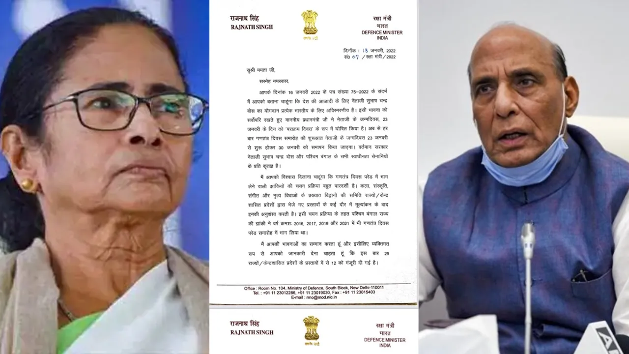 Why cancel Bengal tableau from republic day parade Rajnath sing informed Mamata in a letter