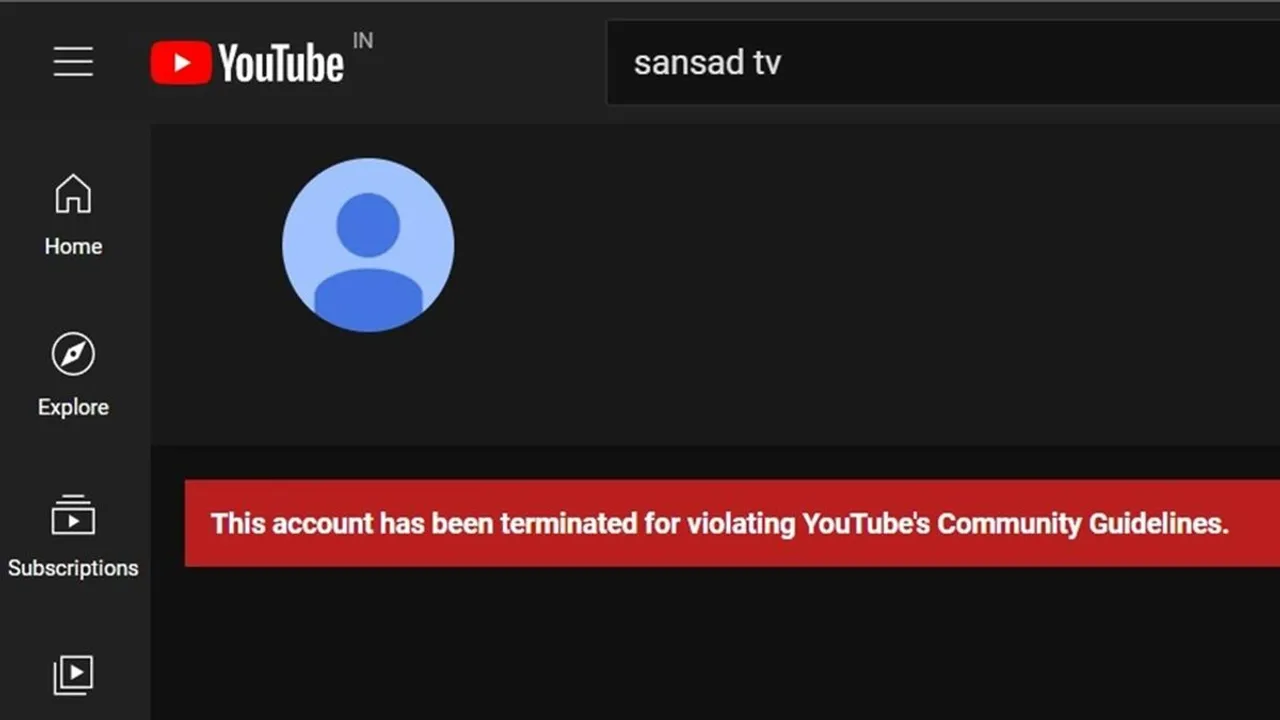 Sansad TV YouTube account terminated ‘violating’ platform’s guidelines