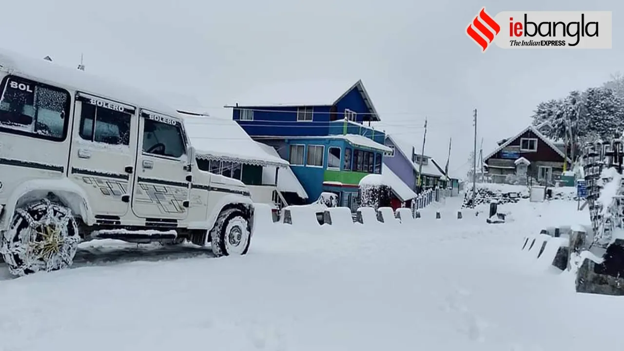 snowfall in darjeeling and kalimpong