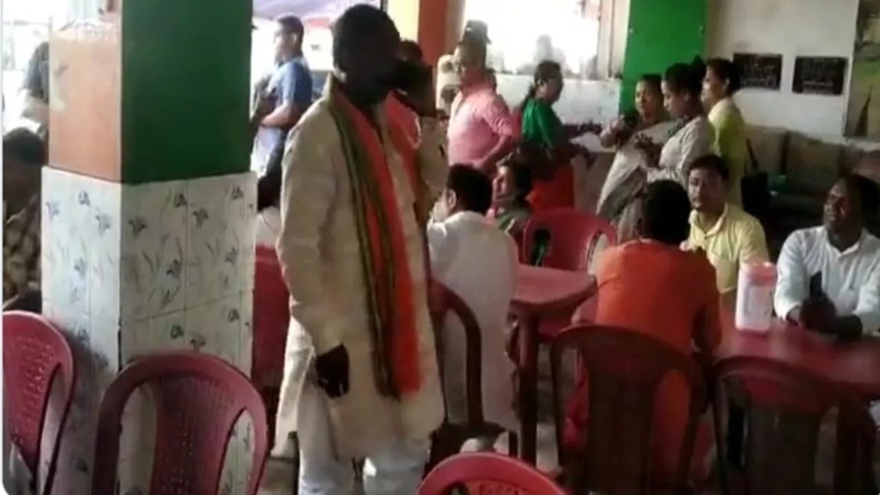Bjp mlas were gathered a langcha shop at shaktigarh in their way to rampurhat bagtui, criticised tmc