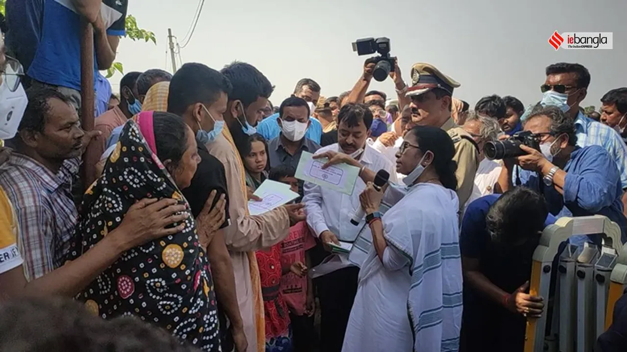 Mamata Banerjee at Violence-hit Bogtui village