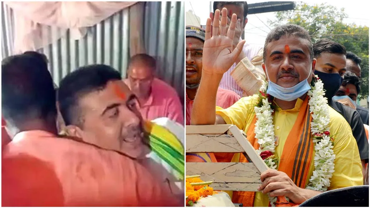 Suvendu Adhikari fell down as Bed breaks down in Moynaguri victims home