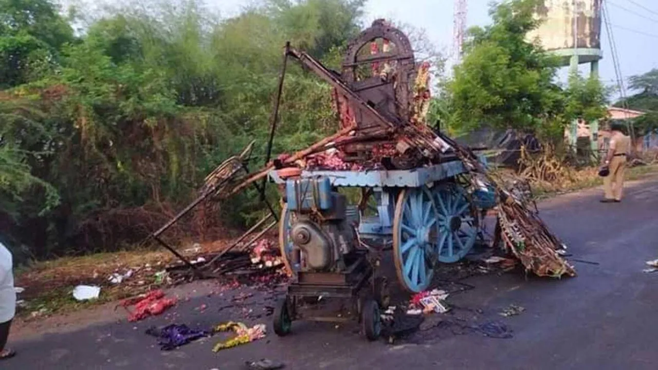 Thanjavur: 11 killed after temple chariot hits high-tension cable during procession