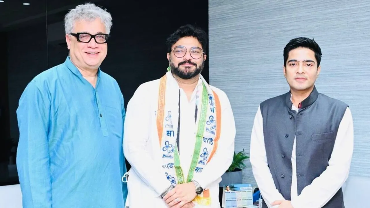at Ballygunge assambly polling station Babul supriyo sang manna deys song
