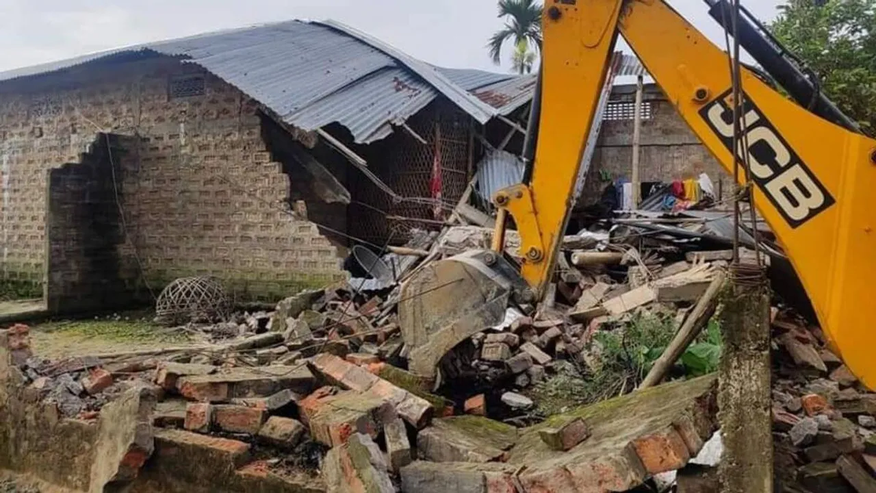 Day after mob torches police station in Nagaon, homes of ‘culprits’ demolished