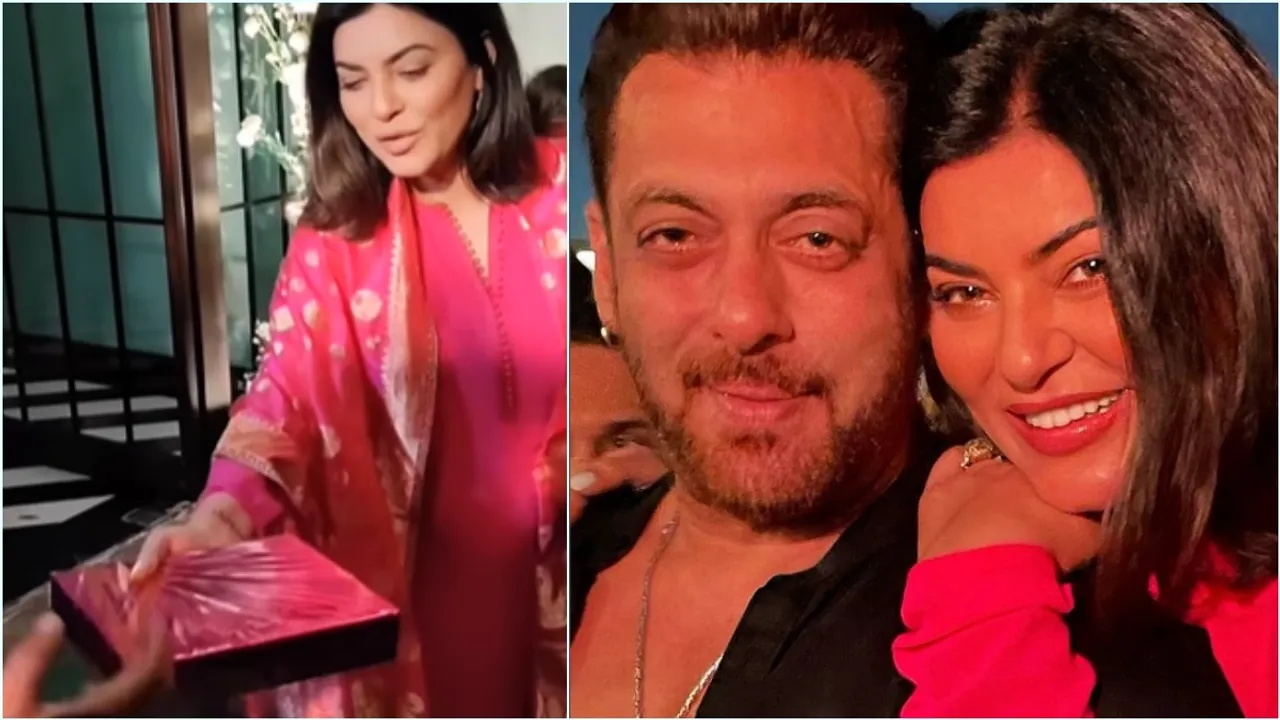 Sushmita Sen, Sushmita Sen at Arpita Sharma's Eid party, Sushmita Sen distributes sweets to Paparazzi, সলমন খানের ইদ পার্টি, সুস্মিতা সেন, অর্পিতার ইদ পার্টিতে মিষ্টি বিলি সুস্মিতা সেনের, bengali news today