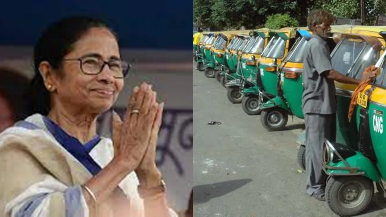 the colour of auto in kolkata may blue and white