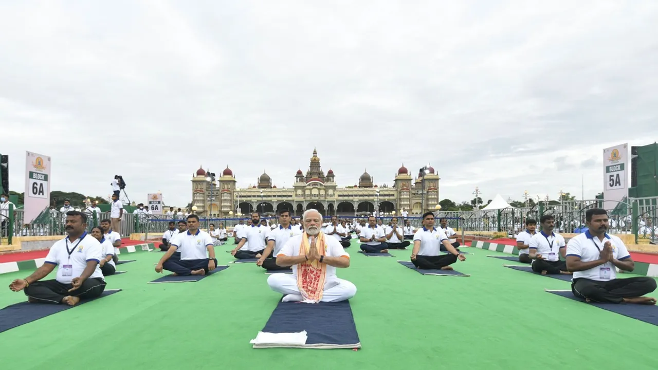 PM Modi leads mass yoga Event in Mysuru
