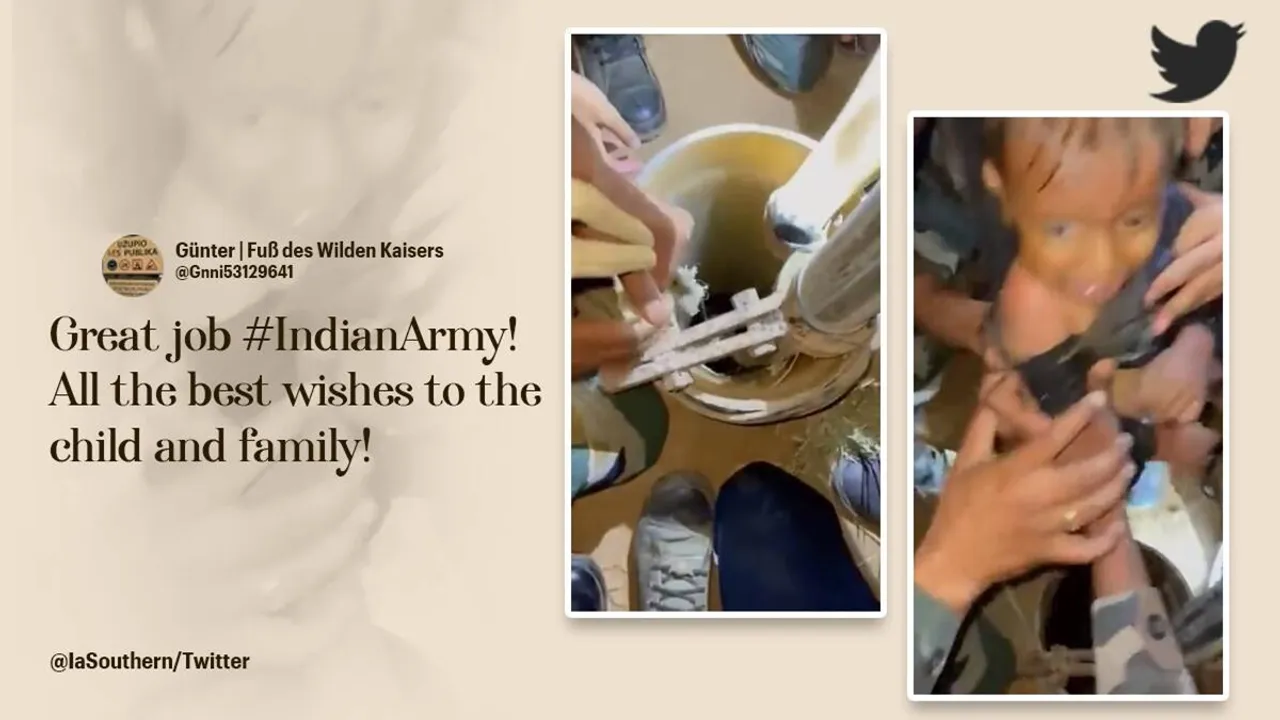 Indian Army rescues boy from borewell, Indian Army rescued 18 month old baby from borewell, Baby rescued by army from borewell in Gujarat, Indian Express