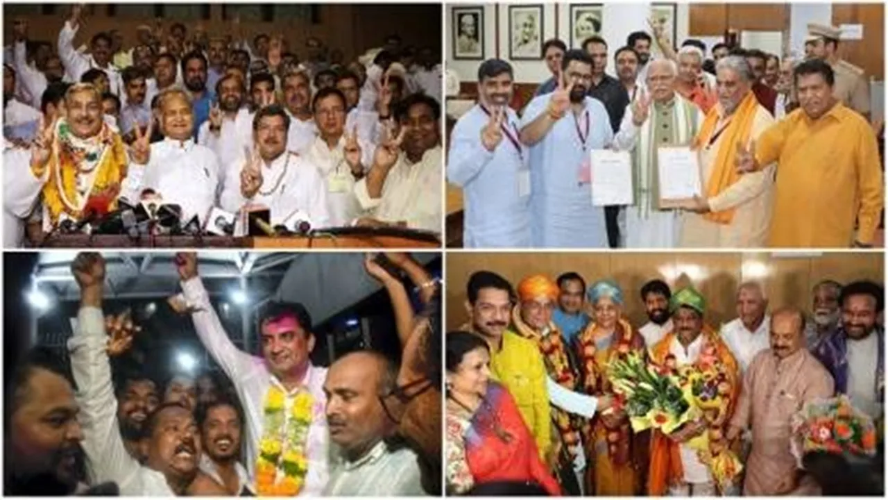 rajya sabha polls haryana maharashtra karnataka rajasthan bjp congess shivsena