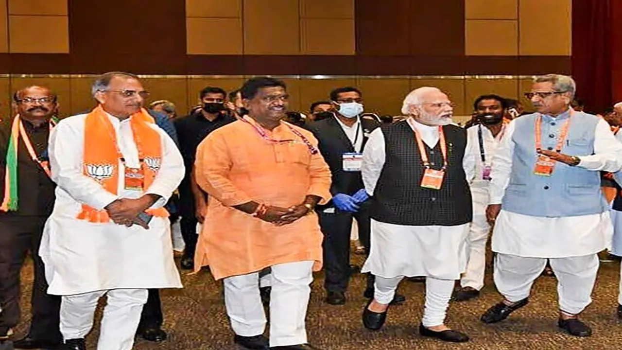 Modi with bjp leaders