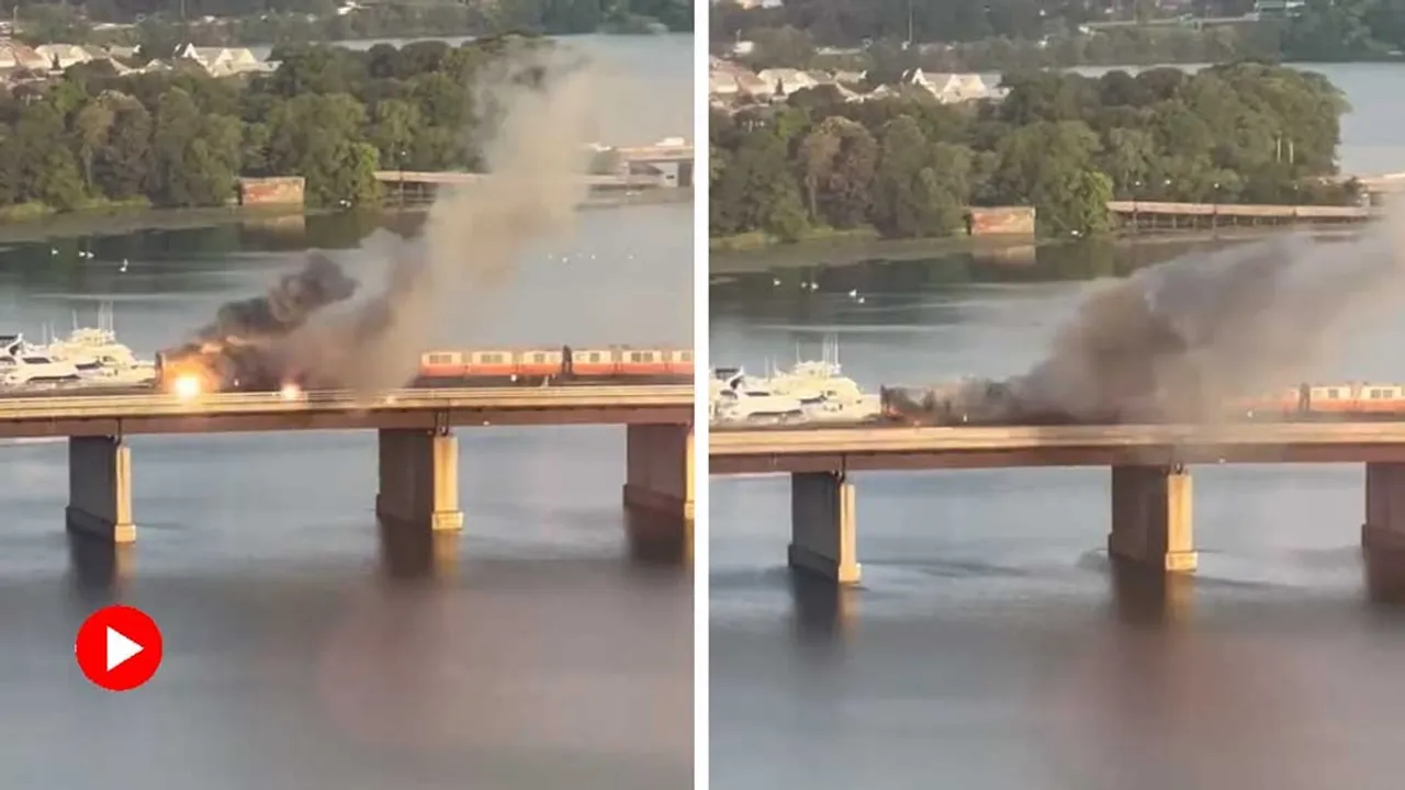 Boston,Fire,Mystic River,train