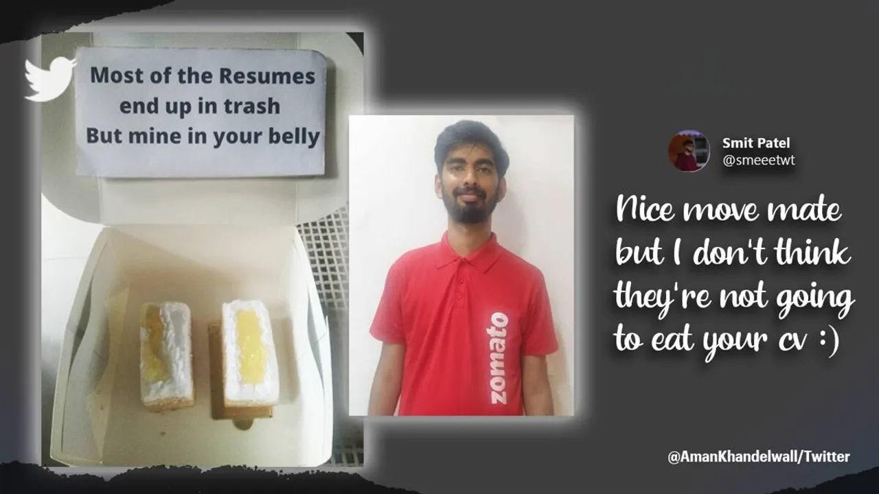 omato, job seeker, job seeker wears zomato uniform, Bengaluru, job application, indian express" />