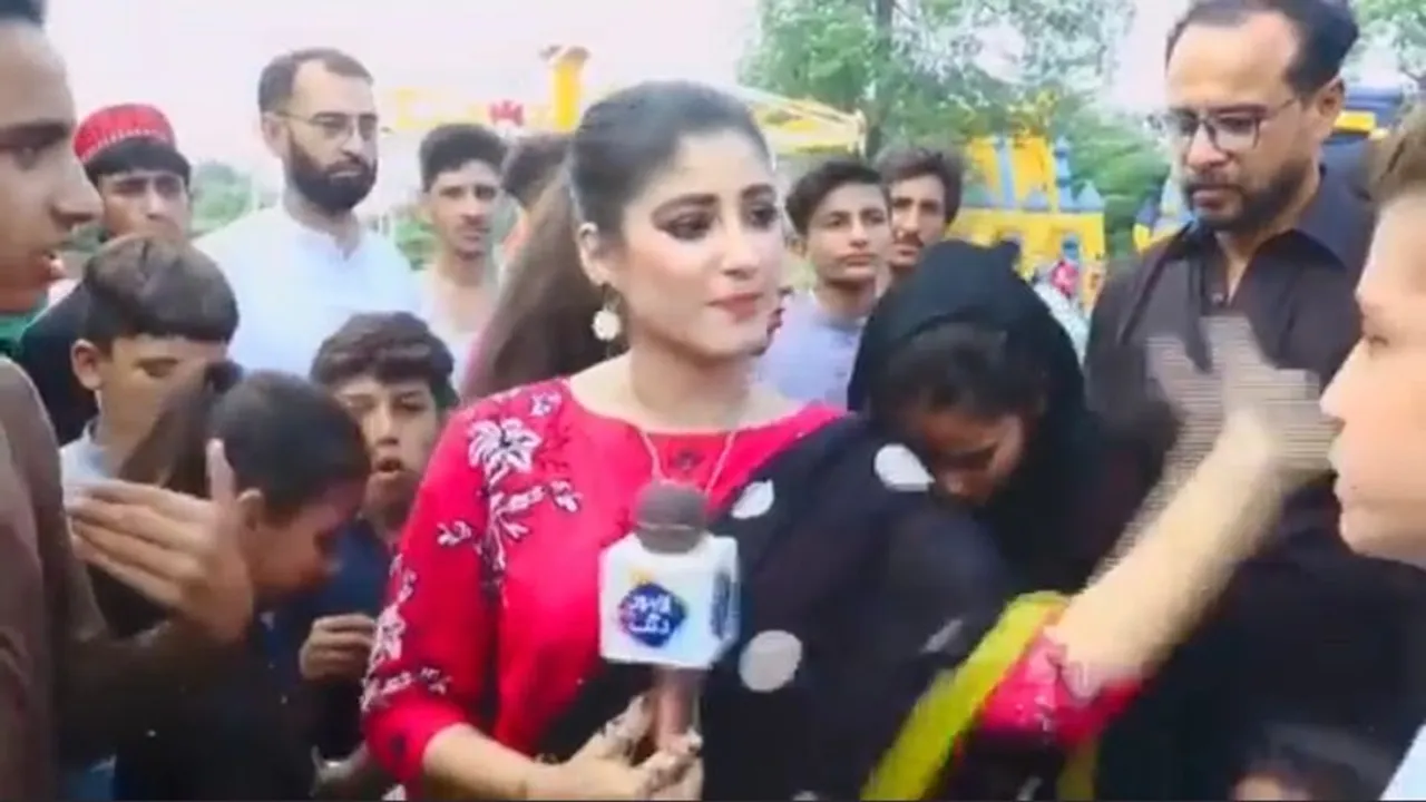 Pakistani journalist, woman, slaps, boy, viral video, heckling, camera, Pakistan, video